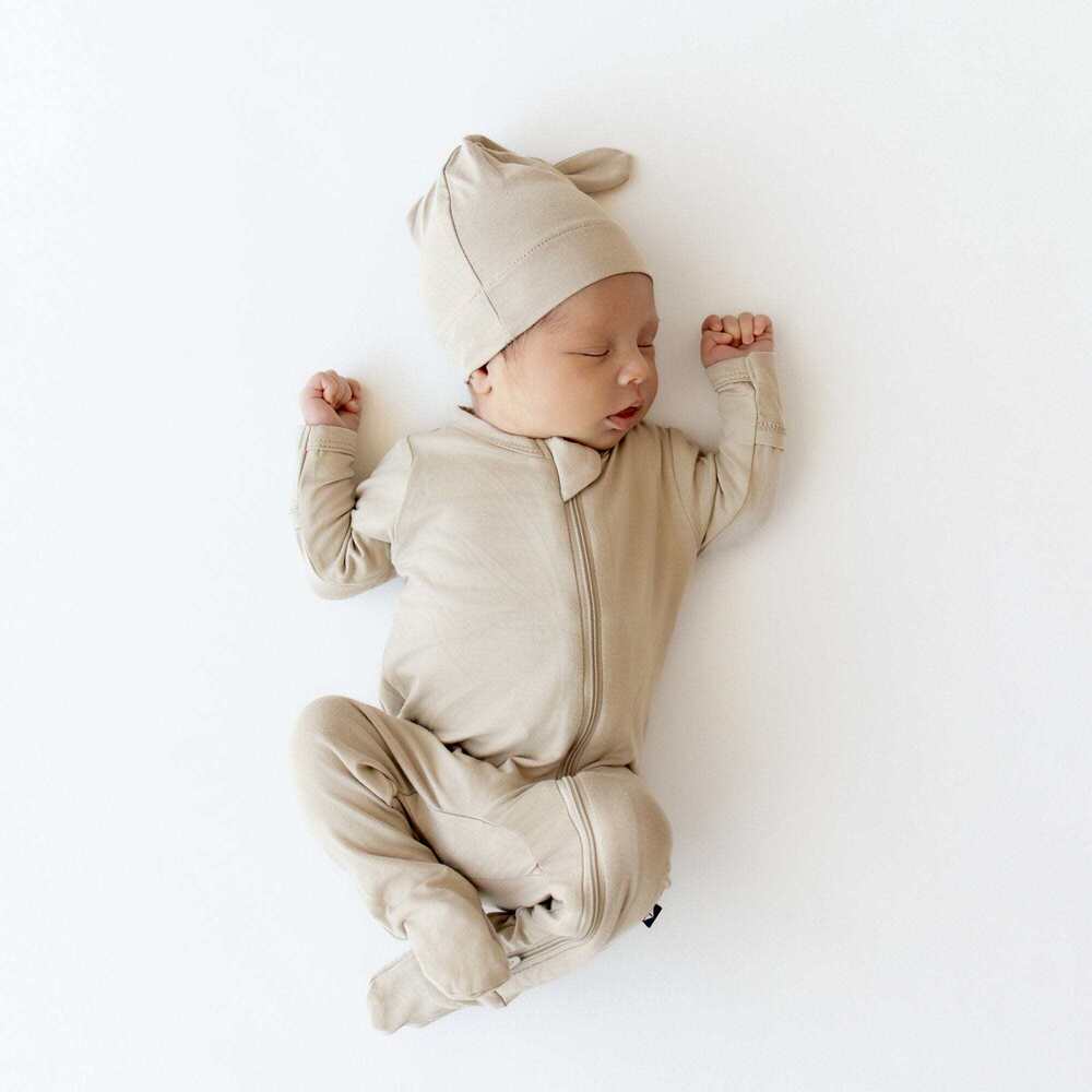 Kyte Baby Zippered Footie in Almond Size 3-6 monthsAlmond / 3-6 months